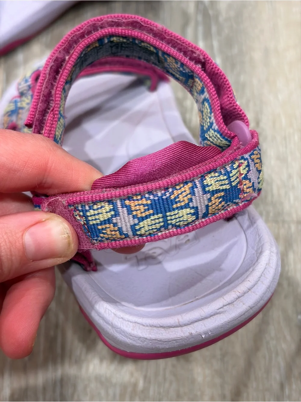 Teva Pink and Blue Patterned Strappy Sandals